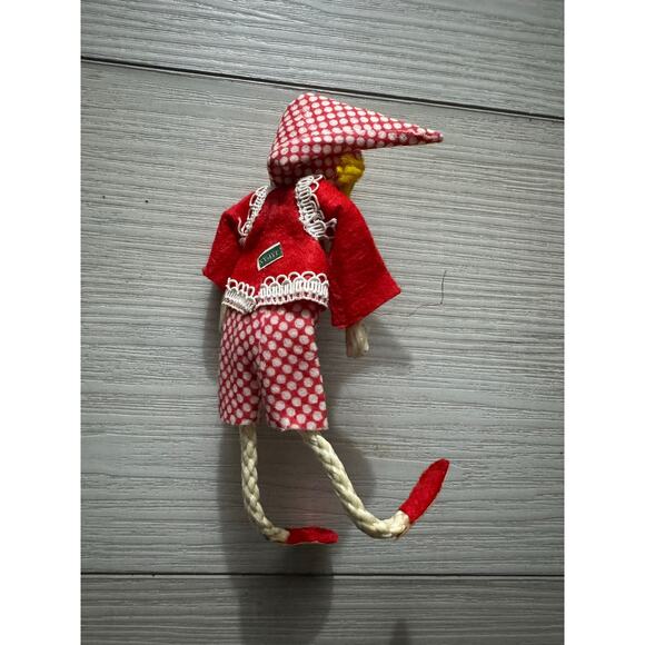 Vintage Ornaments Felt Elf Pixie Paper Mache Mr Christmas Girl 1969 - Picture 3 of 5